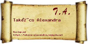 Takács Alexandra névjegykártya